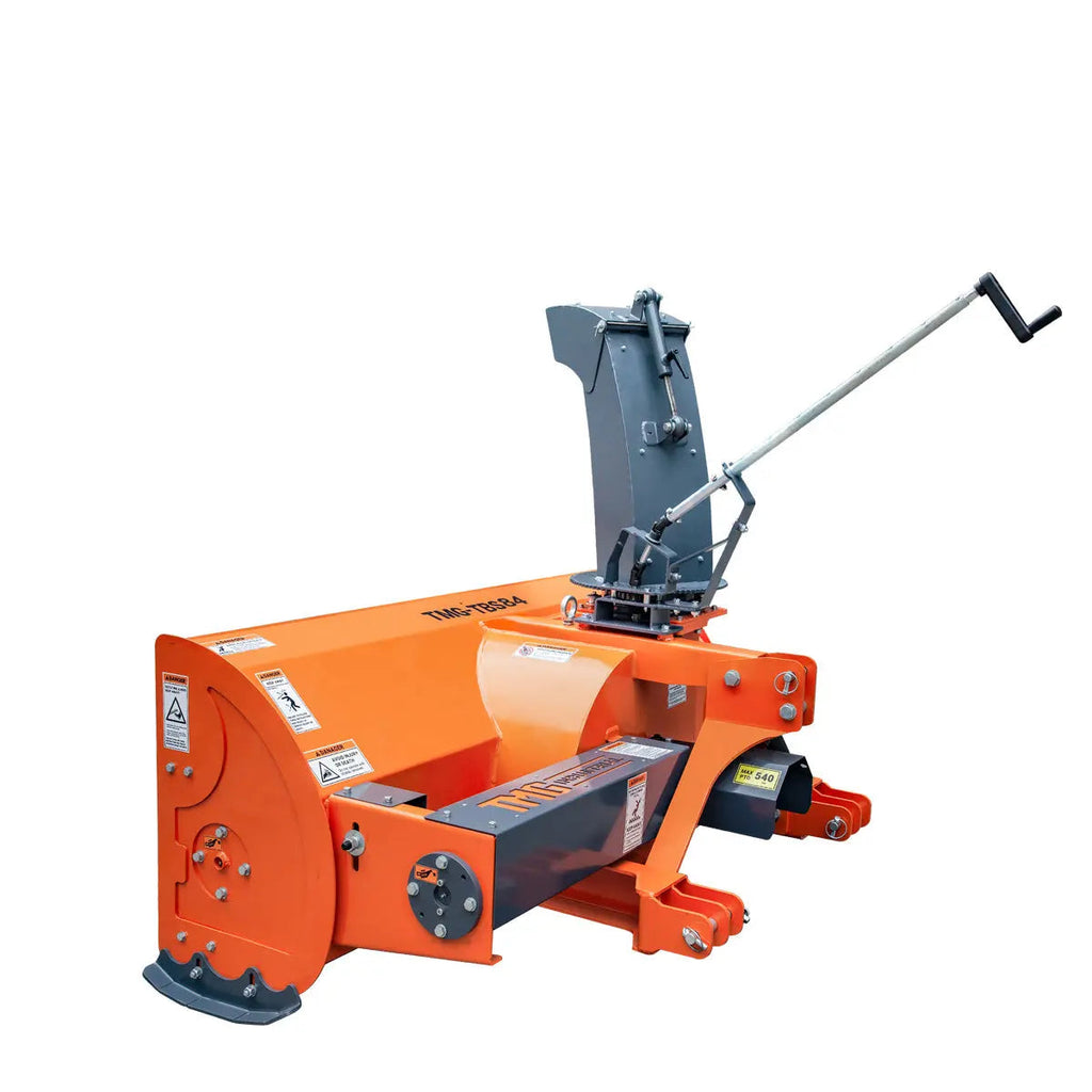 84" 3-Point Hitch Snow Blower, 25-90 HP, 24" Diameter Impeller, 360° Snow Chute, CAT 1 & CAT 2 Suspension, TMG-TBS84