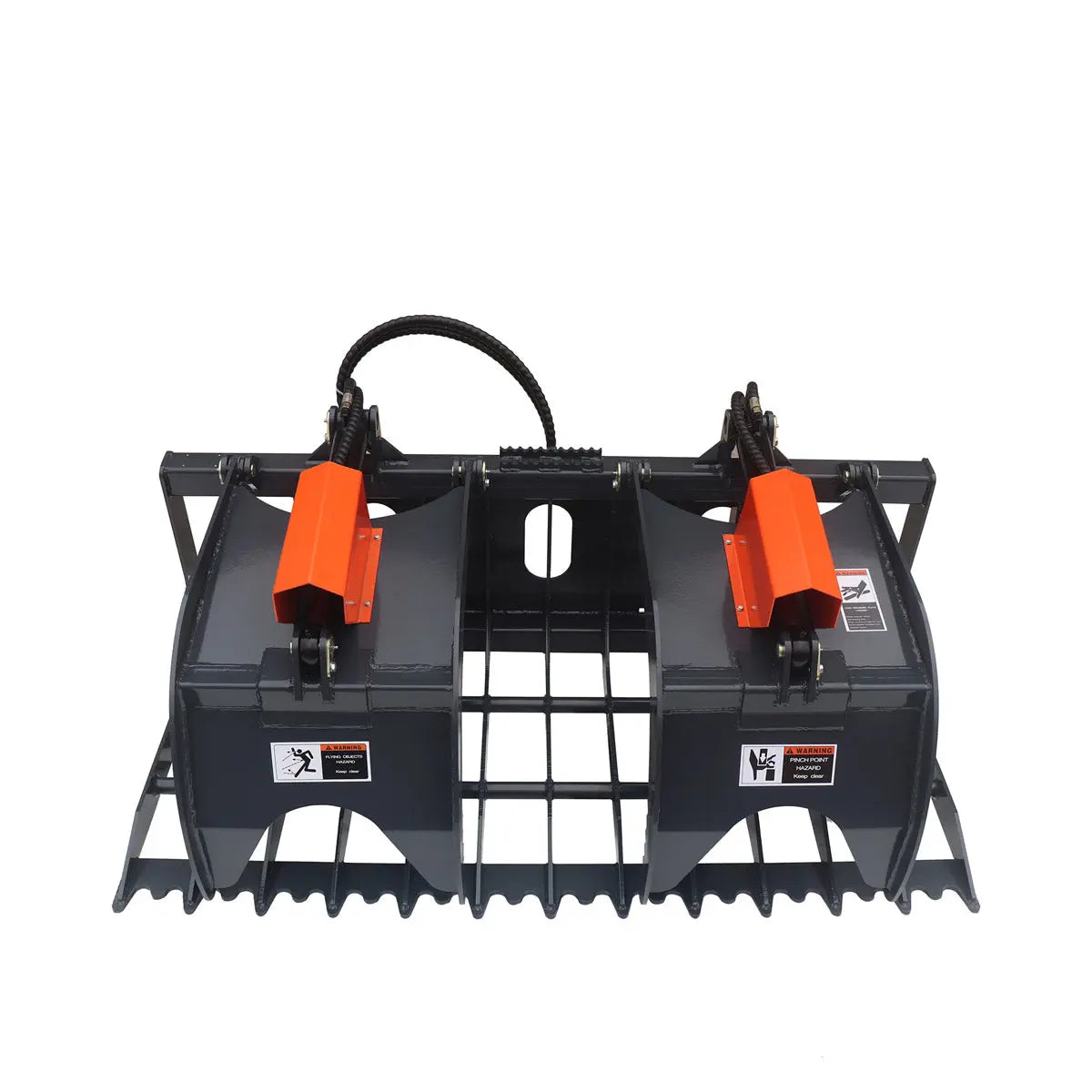 84" Skid Steer Rock Skeleton Grapple Attachment, Universal Mount, 36" Arm Opening, 6" Tine Spacing, 2500 lb Weight Capacity, TMG-SG84