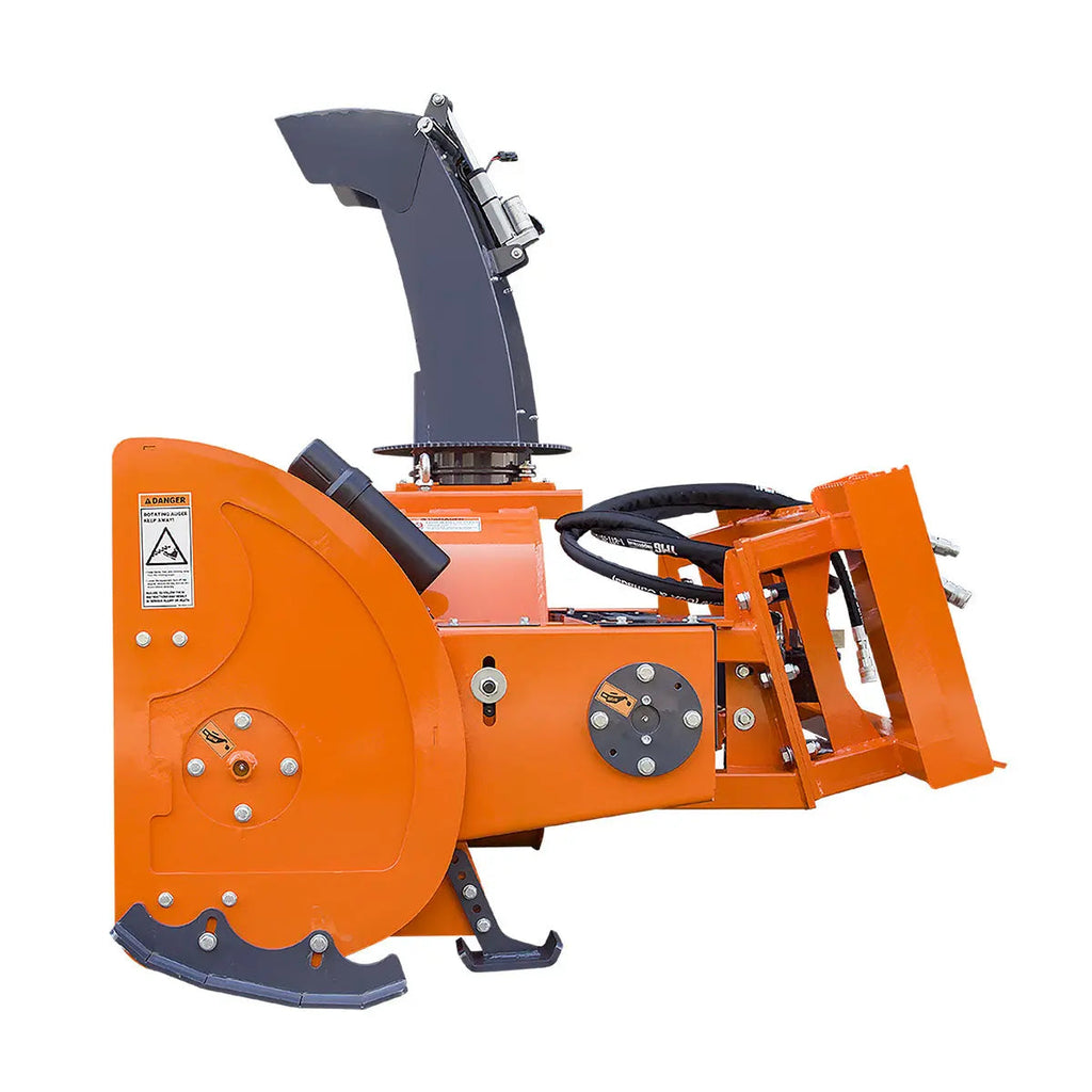 84" Skid Steer Snow Blower 45-75 HP Loader Required, 24" Diameter Impeller, 360° Motor Driven Snow Chute, TMG-SSB84
