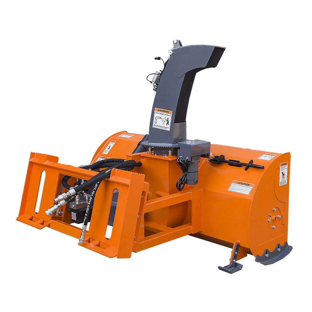 84" Skid Steer Snow Blower 45-75 HP Loader Required, 24" Diameter Impeller, 360° Motor Driven Snow Chute, TMG-SSB84