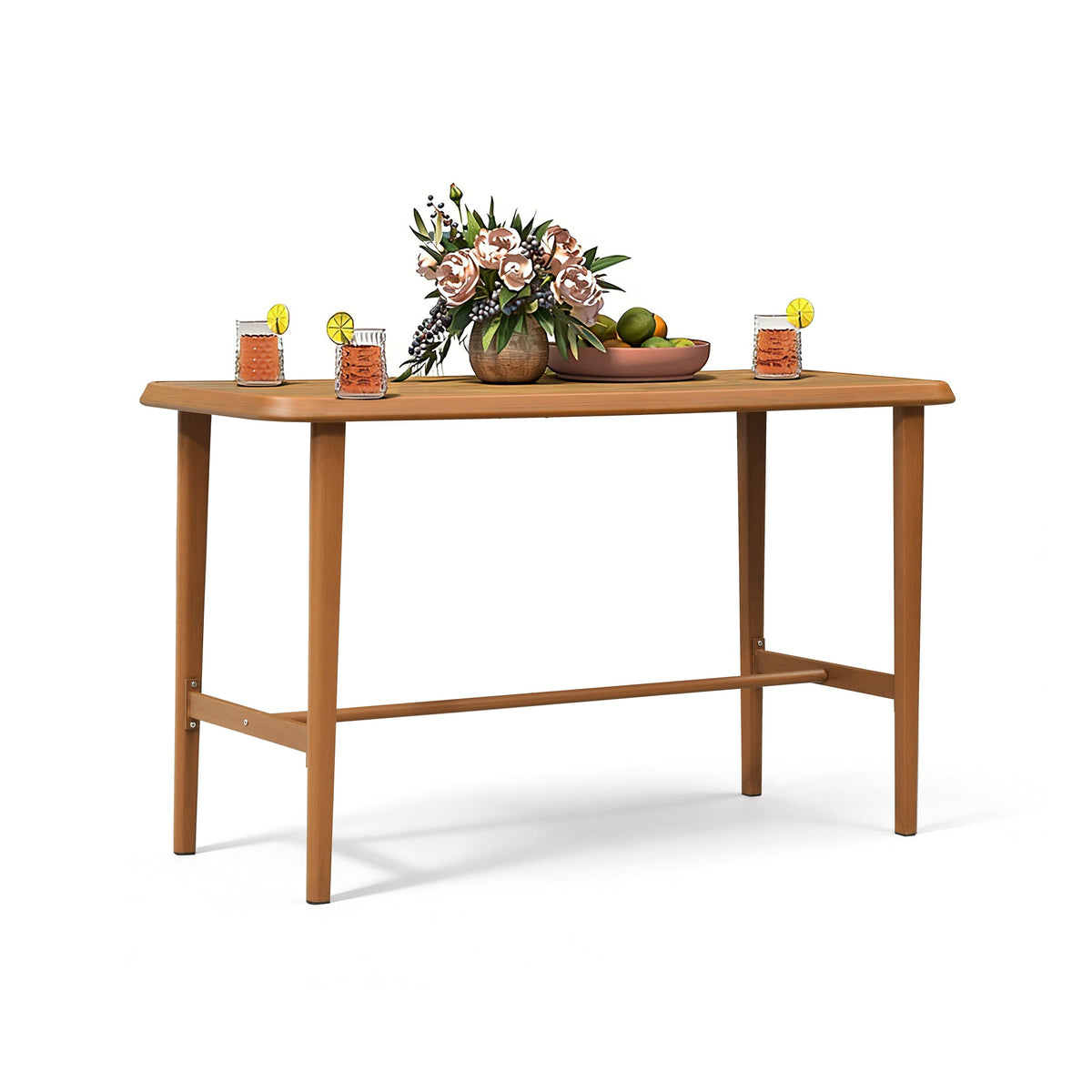 PURPLE LEAF Outdoor Bar Table Patio Dining Table Coffee Kitchen Breakfast Bistro Pub Bar Table for Patio Poolside