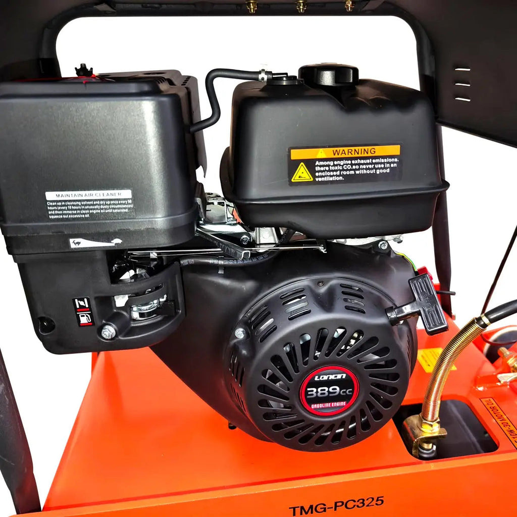 8500 Lbs Reversible Plate Compactor, 13 HP Loncin G390F EPA Engine, Self-Adjusting Centrifugal Clutch, TMG-PC325