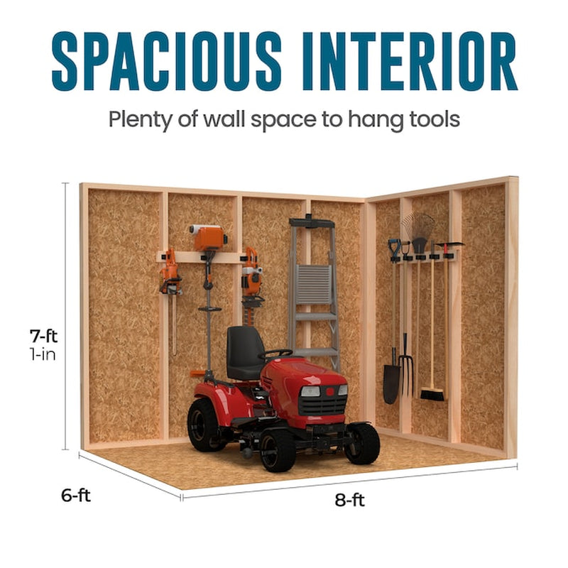 Modern 8-Ft X 6-Ft Wood Outdoor Storage Shed (Floor Included)