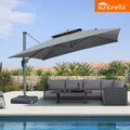 PURPLE LEAF SUNBRELLA Cantilever Umbrella Grey Aluminum Patio Umbrella