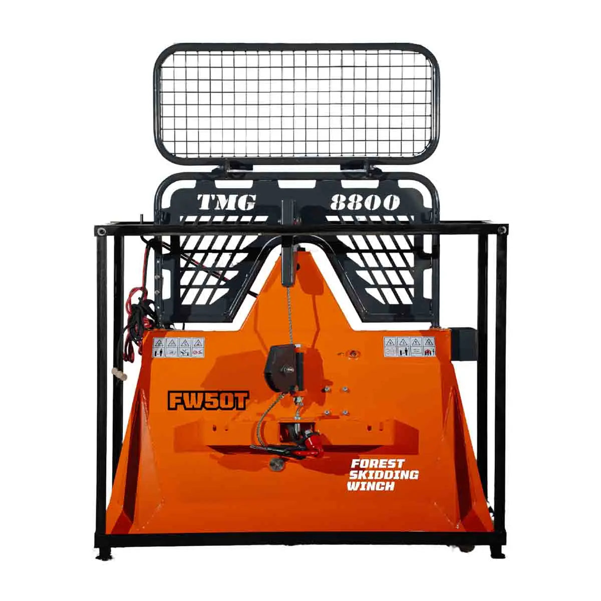 8,800-lb Skidding Winch Pro – Attachment for 30-50 HP Tractors, 3-Point Hitch, 200' Steel Cable TMG-FW50T