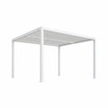 Hanso Home Louvered Pergola Modern White Pergola with Adjustable Roof for Deck Backyard Garden