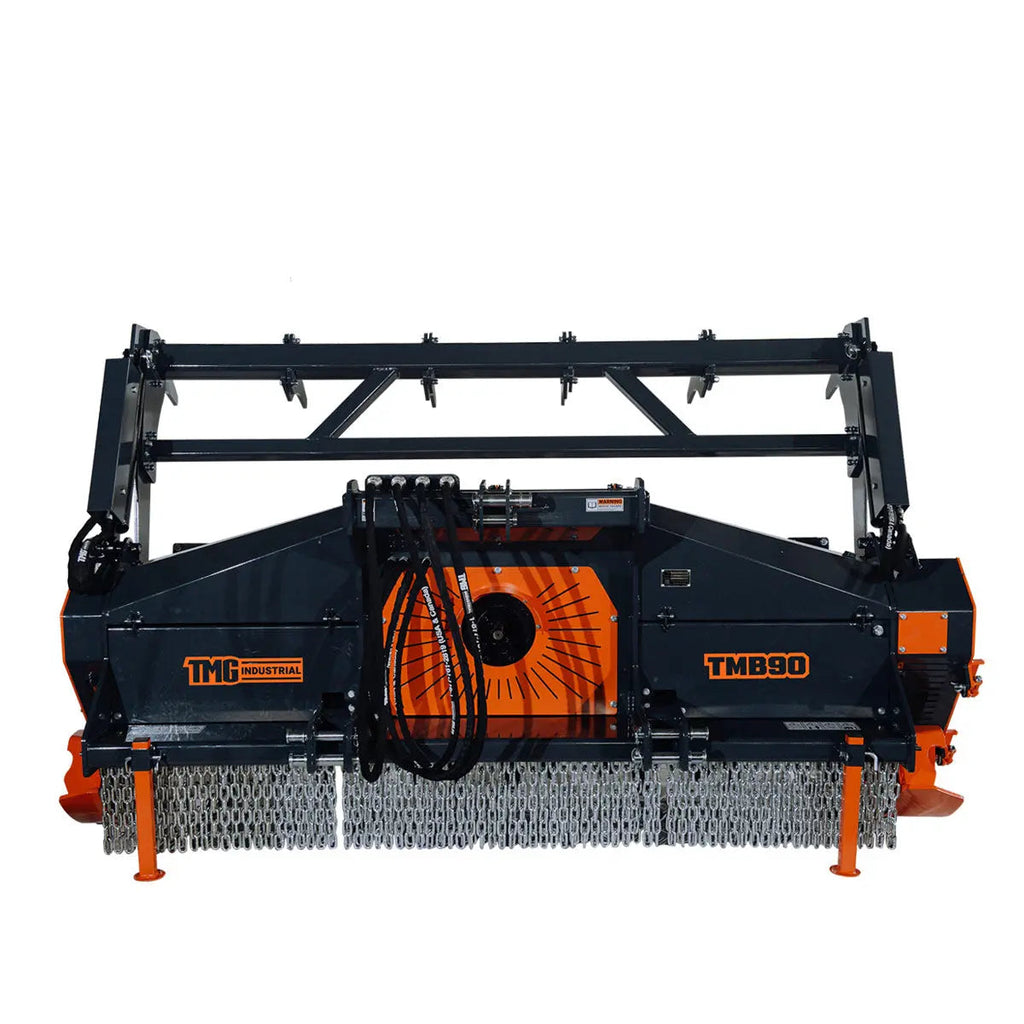 89" Forestry Brush Mulcher, Category 2 Hookup, Widia Cutting Teeth, 70-130 HP Tractors, 3-PTO Shaft Included, TMG-TMB90