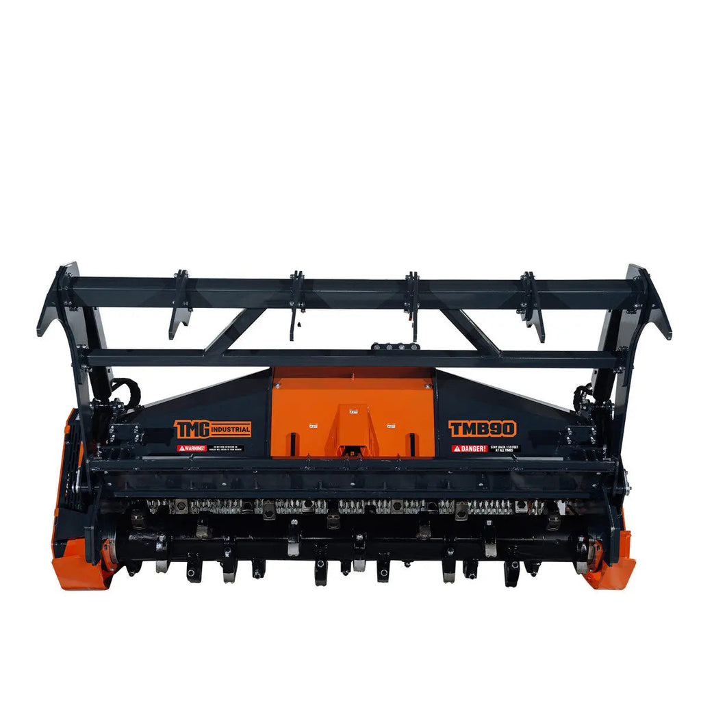 89" Forestry Brush Mulcher, Category 2 Hookup, Widia Cutting Teeth, 70-130 HP Tractors, 3-PTO Shaft Included, TMG-TMB90