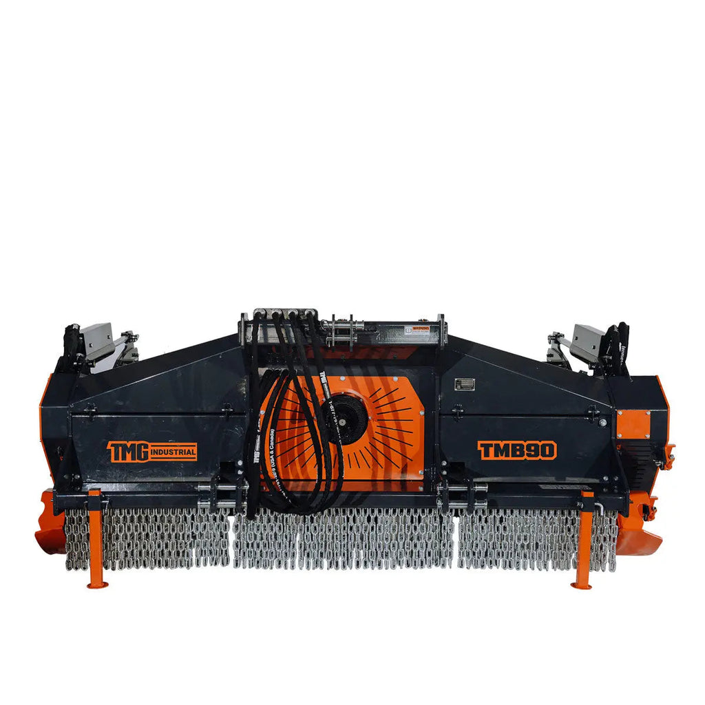 89" Forestry Brush Mulcher, Category 2 Hookup, Widia Cutting Teeth, 70-130 HP Tractors, 3-PTO Shaft Included, TMG-TMB90