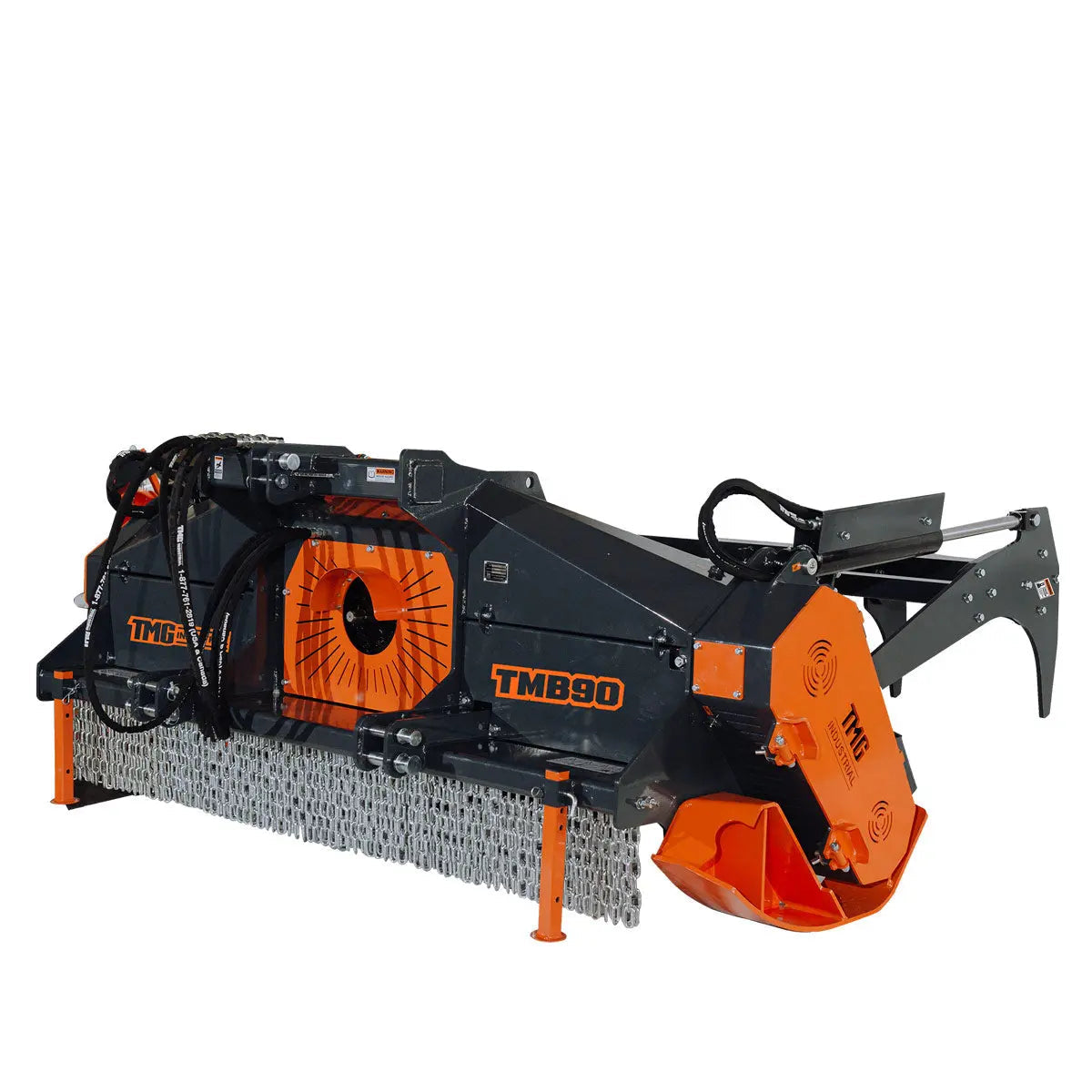 89" Forestry Brush Mulcher, Category 2 Hookup, Widia Cutting Teeth, 70-130 HP Tractors, 3-PTO Shaft Included, TMG-TMB90