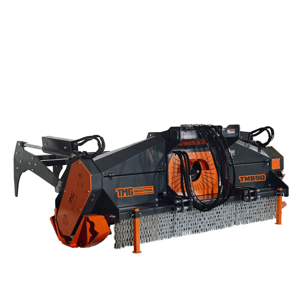 89" Forestry Brush Mulcher, Category 2 Hookup, Widia Cutting Teeth, 70-130 HP Tractors, 3-PTO Shaft Included, TMG-TMB90