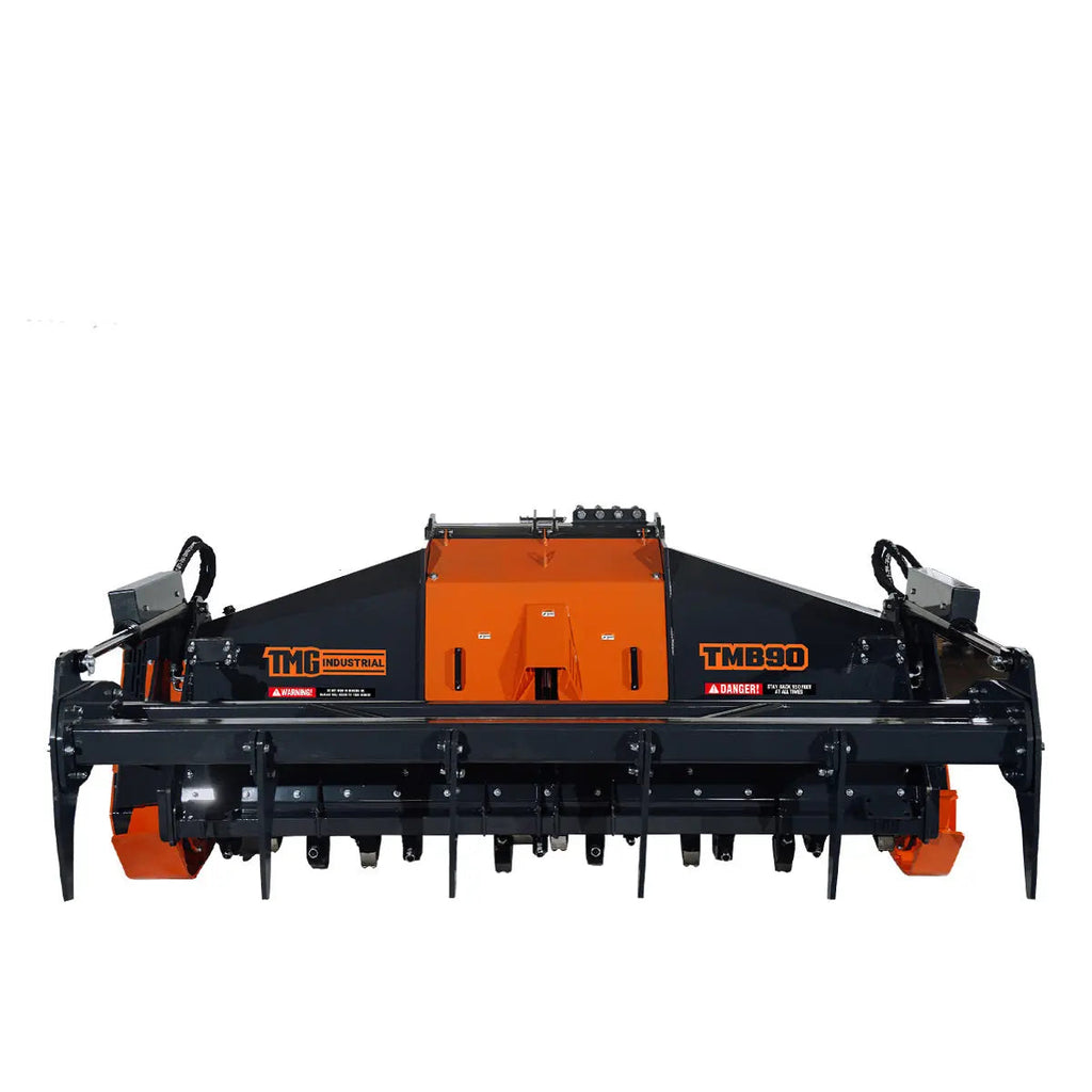 89" Forestry Brush Mulcher, Category 2 Hookup, Widia Cutting Teeth, 70-130 HP Tractors, 3-PTO Shaft Included, TMG-TMB90