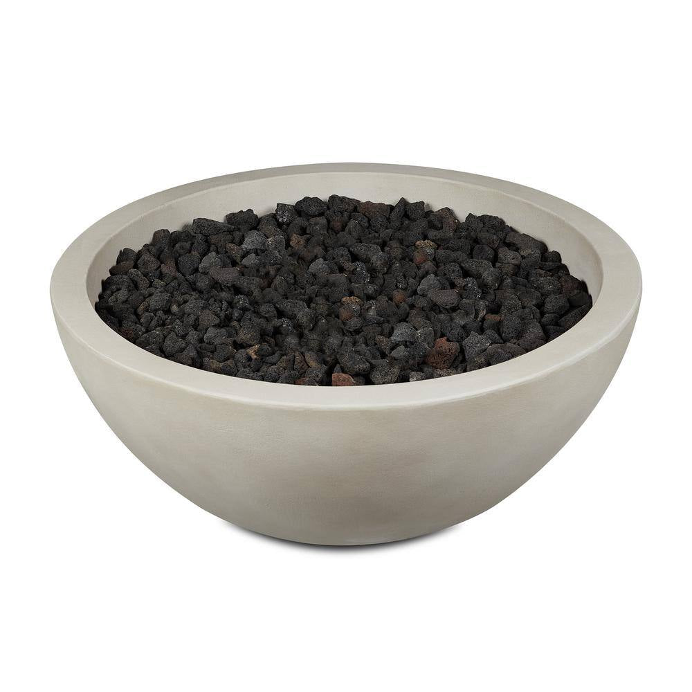 Jensen Co, Pompton 42 In. round Concrete Composite Propane Fire Pit in Fog with Vinyl Cover