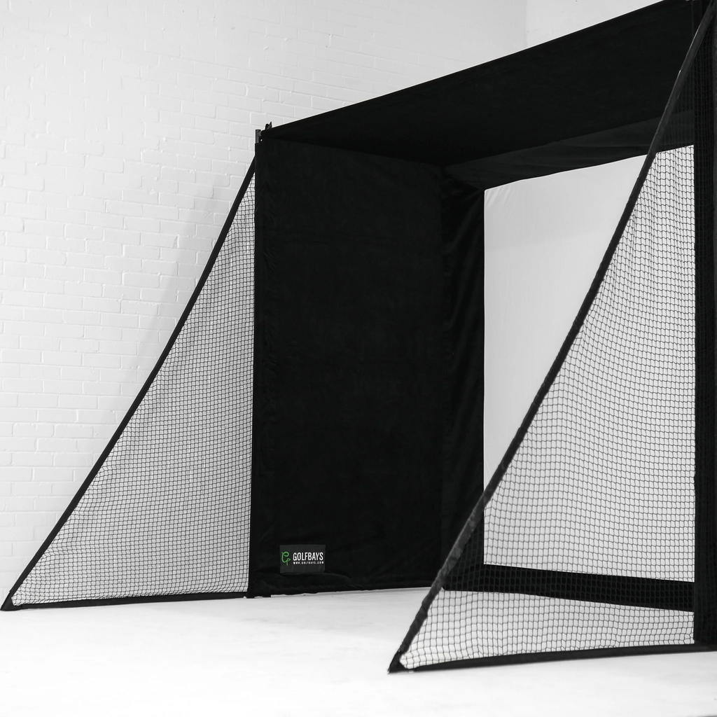 Golf Simulator Enclosure - 7 Sizes, Pro + Impact Screen and Frame INCLUDES FREE SIDE BARRIERS