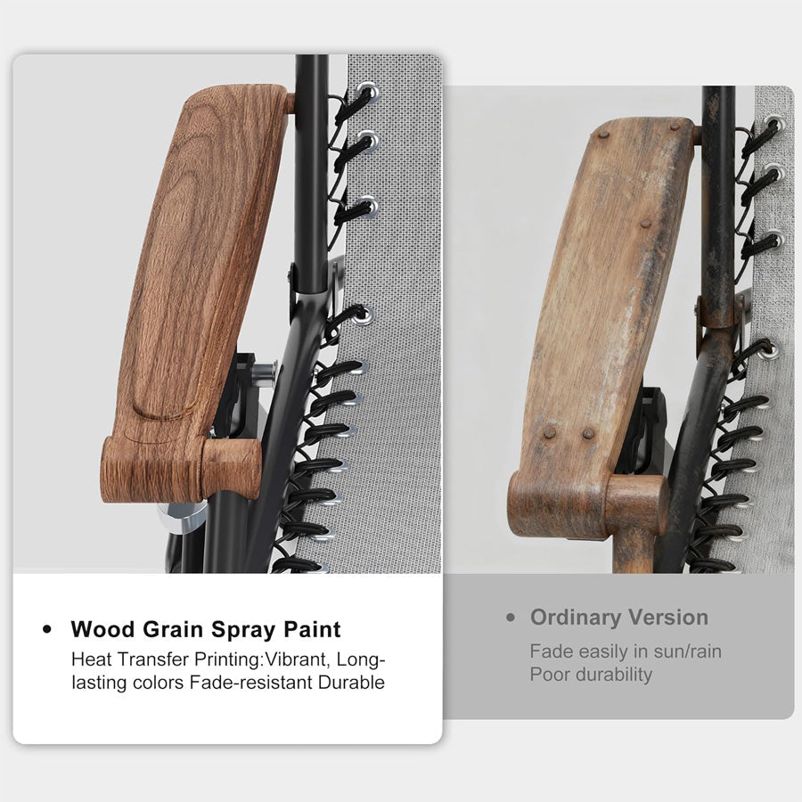 PURPLE LEAF Outdoor Reclining Chair Patio Zero Gravity Chaise Lounge Folding Chair with Removable Cushion Adjustable Headrest for Lawn Camping Beach Pool