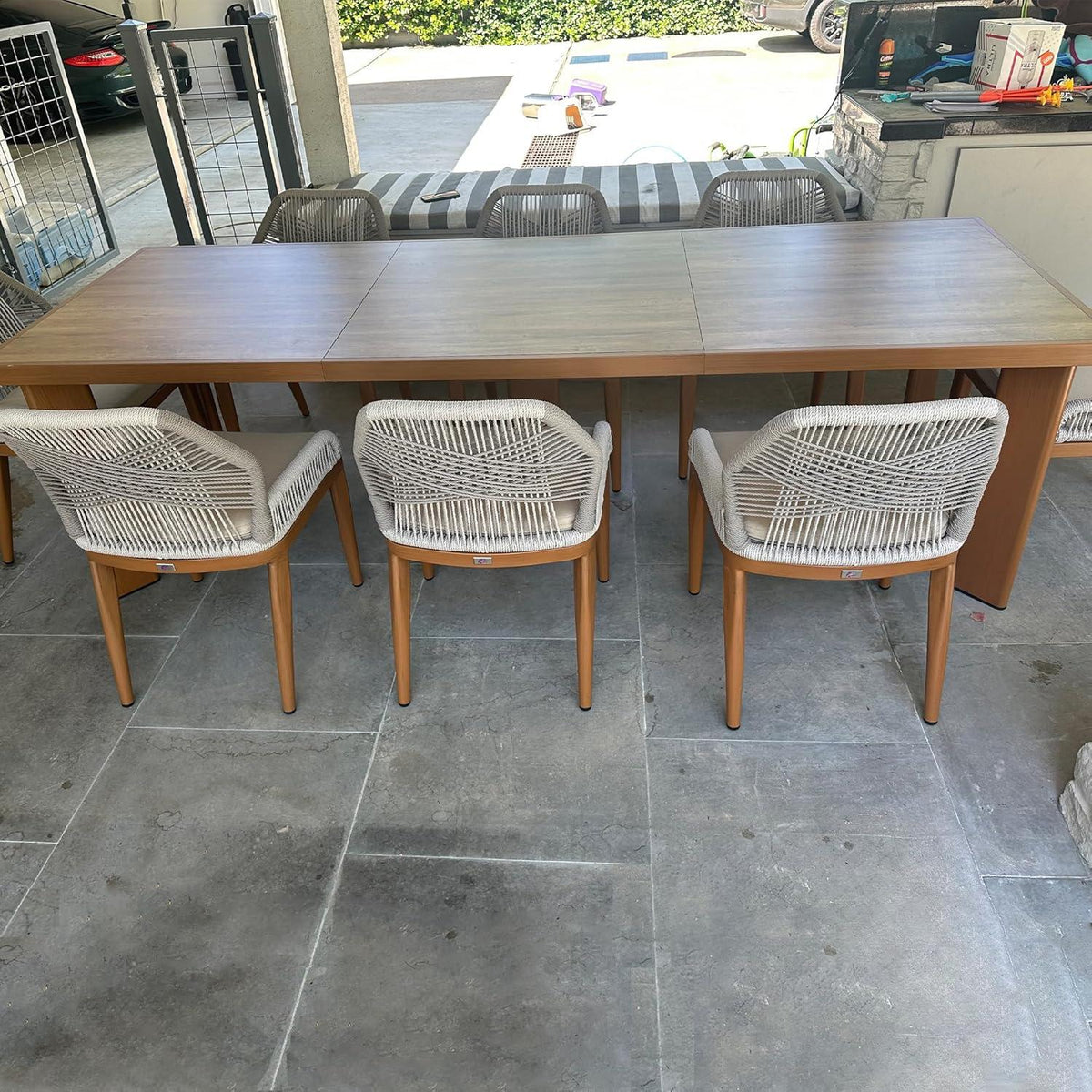 PURPLE LEAF 7/9/11 Pieces Patio Dining Set with Sunbrella Cushions All-Weather Wicker Patio Table and Chairs for Deck, Garden