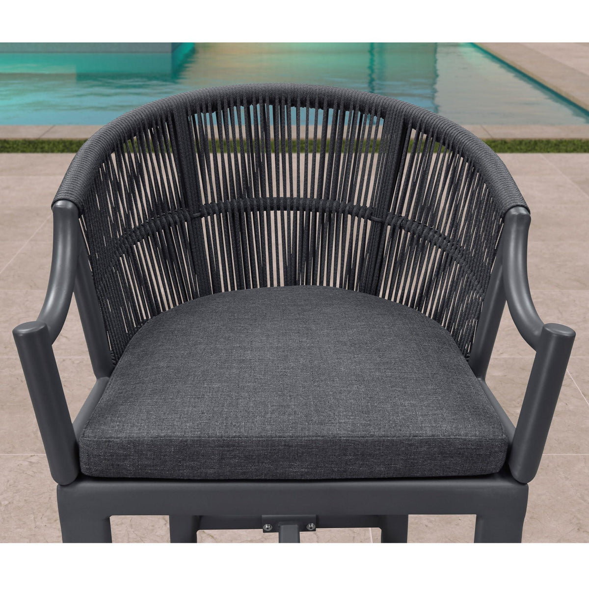 PURPLE LEAF Patio Bar Stools Set of 2 Outdoor Wicker Modern High Bar Chairs Metal Cushioned Barstools with Backs and Ergonomic Armrest