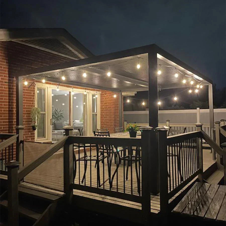 PURPLE LEAF Athena Louvered Pergola Outdoor Aluminum Pergola with Adjustable Roof for Deck Backyard Garden Hardtop Gazebo