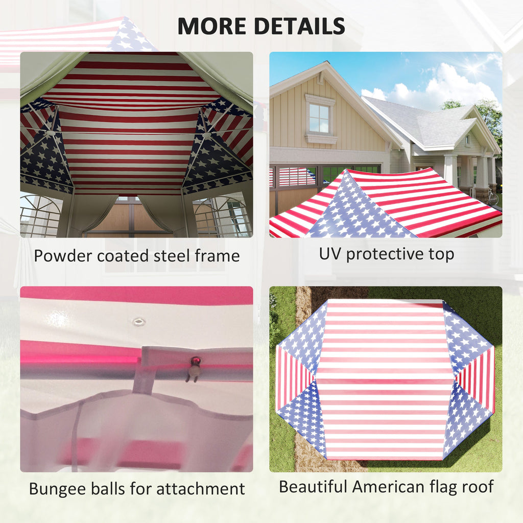 22.3' x 16.4' Party Tent with Sidewalls, American Flag