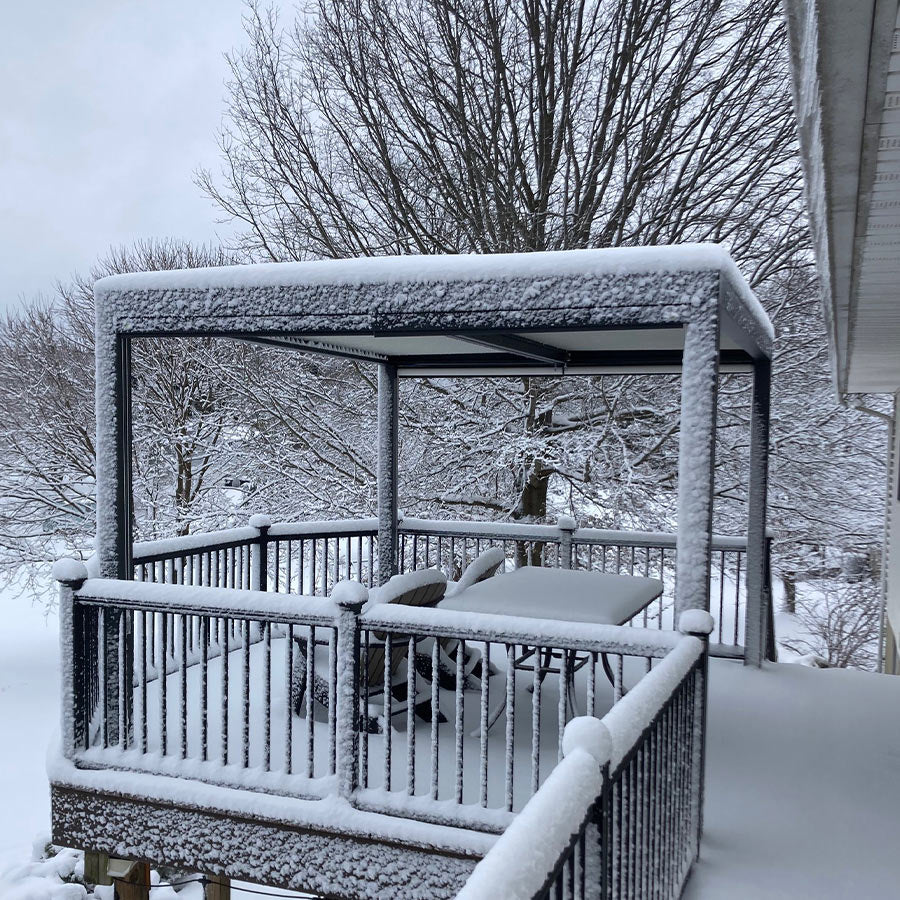 PURPLE LEAF Athena Louvered Pergola Modern Grey Pergola with White Roof for Deck Backyard Garden