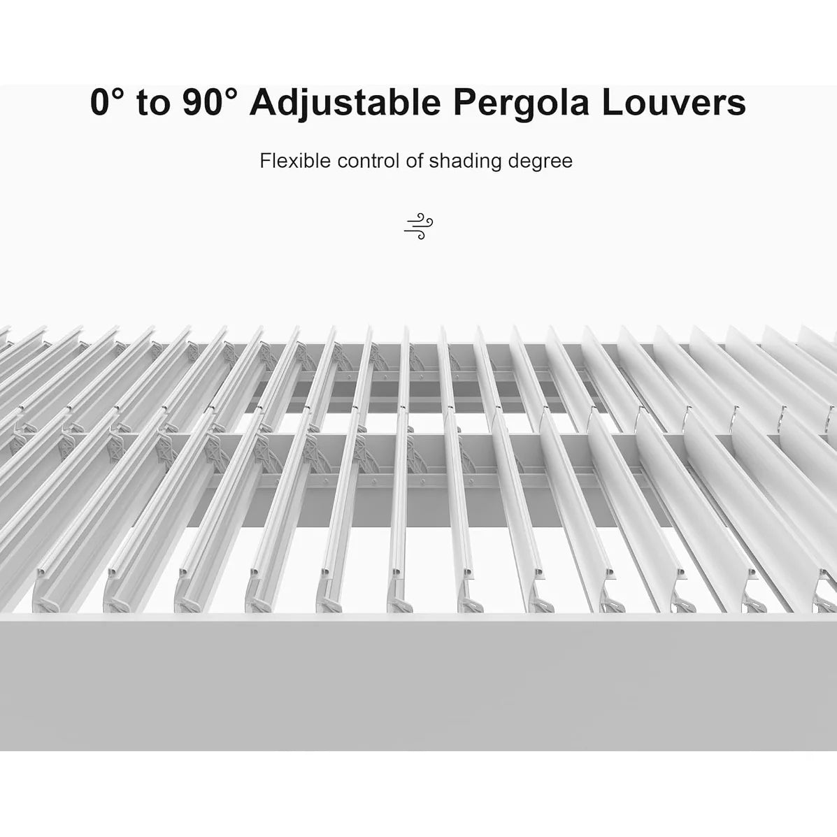 Hanso Home Louvered Pergola Modern White Pergola with Adjustable Roof for Deck Backyard Garden