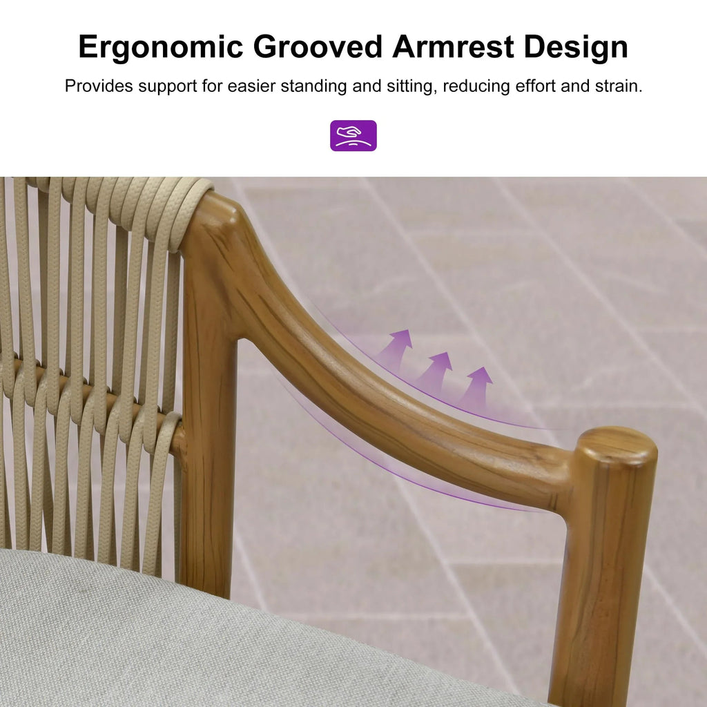 PURPLE LEAF Patio Bar Stools Set of 2 Outdoor Wicker Modern High Bar Chairs Metal Cushioned Barstools with Backs and Ergonomic Armrest