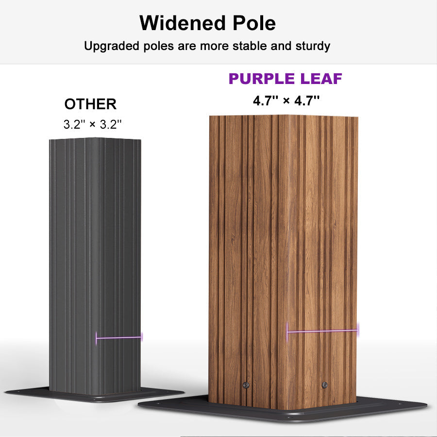 PURPLE LEAF Hardtop Gazebo for Patio Wood Grain Aluminum Frame Awning with Netting