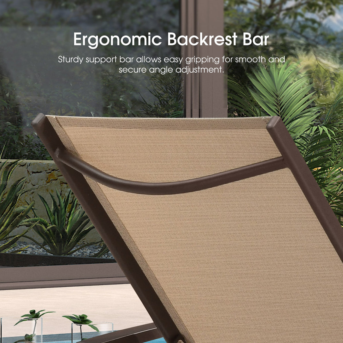 PURPLE LEAF Outdoor Chaise Lounge Chair Patio Pool Lounger Aluminum Chairs with Side Table and Wheels Adjustable Tanning Recliner with Armrests for Outside Backyard Deck Beach