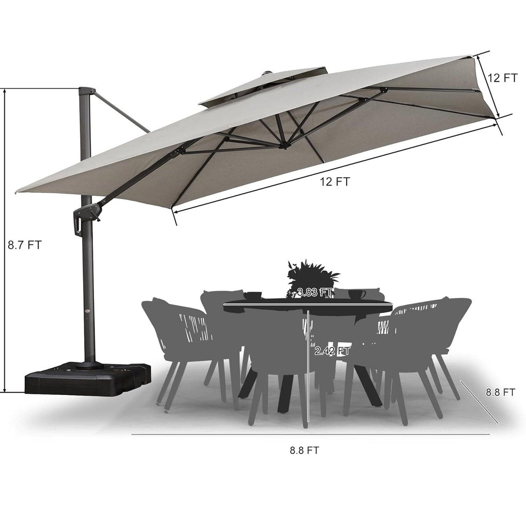 PURPLE LEAF Eco-friendly Fade Resistant Patio Umbrella High Quality Cantilever Umbrella
