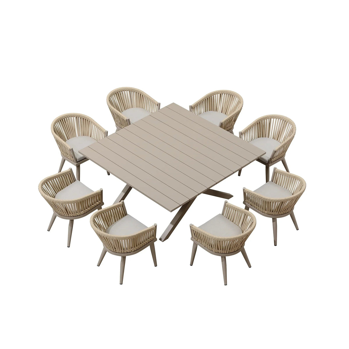 PURPLE LEAF 7/9/11 Pieces Outdoor Dining Set Aluminum Table & Wicker Rattan Chairs Modern Patio Furniture Set for Deck