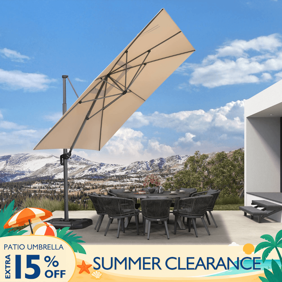 PURPLE LEAF Cantilever Telescopic Outdoor Umbrella for Swimming Pool, Patio, Porch, Garden Umbrellas