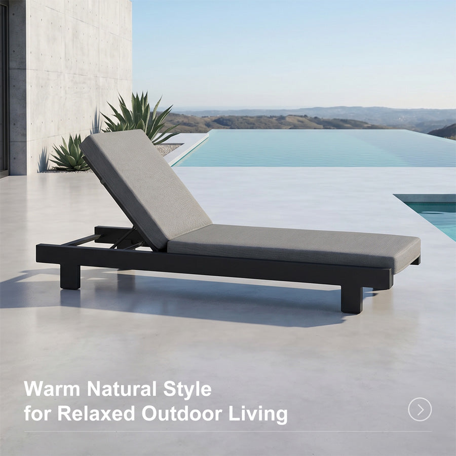 PURPLE LEAF Outdoor Luxury Daybed for Patio,  Poolside Chaise Lounge Bed with Cushion, Olefin Blend Fabric, Aluminum Frame Sunbed for Deck and Backyard