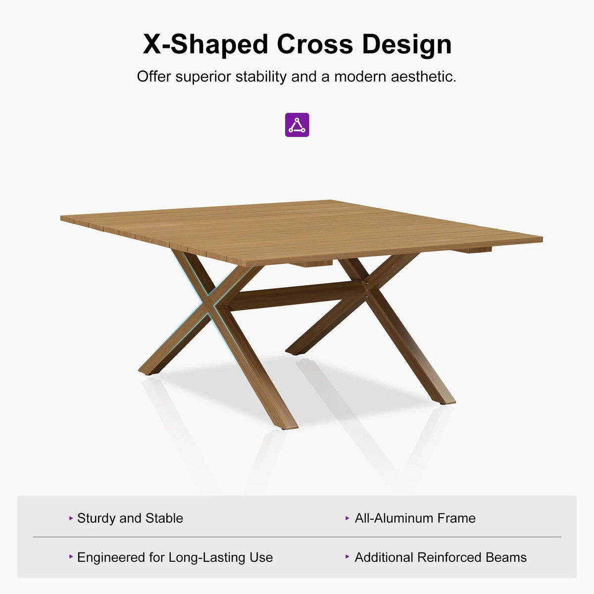 PURPLE LEAF Teak Patio Dining Set with Cushions and Pillow All-Weather Wicker Patio Table Set for Garden, Deck, and Yard
