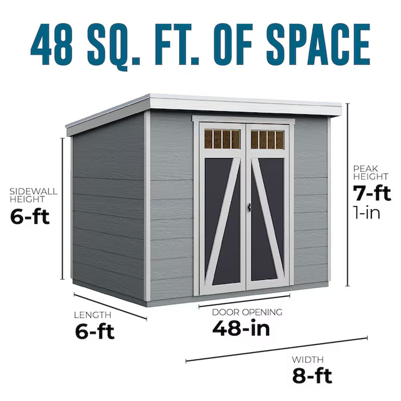Modern 8-Ft X 6-Ft Wood Outdoor Storage Shed (Floor Included)