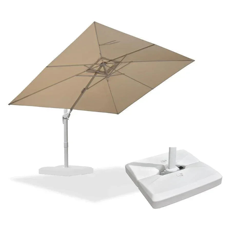 PURPLE LEAF Outdoor Patio Umbrella with Base, Best White Cantilever Umbrellas