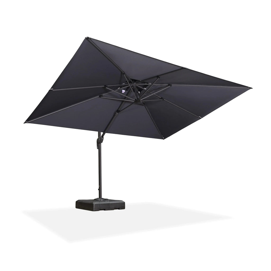 PURPLE LEAF Cantilever Patio Umbrella Gray Pole Outdoor Umbrella with UV Protection