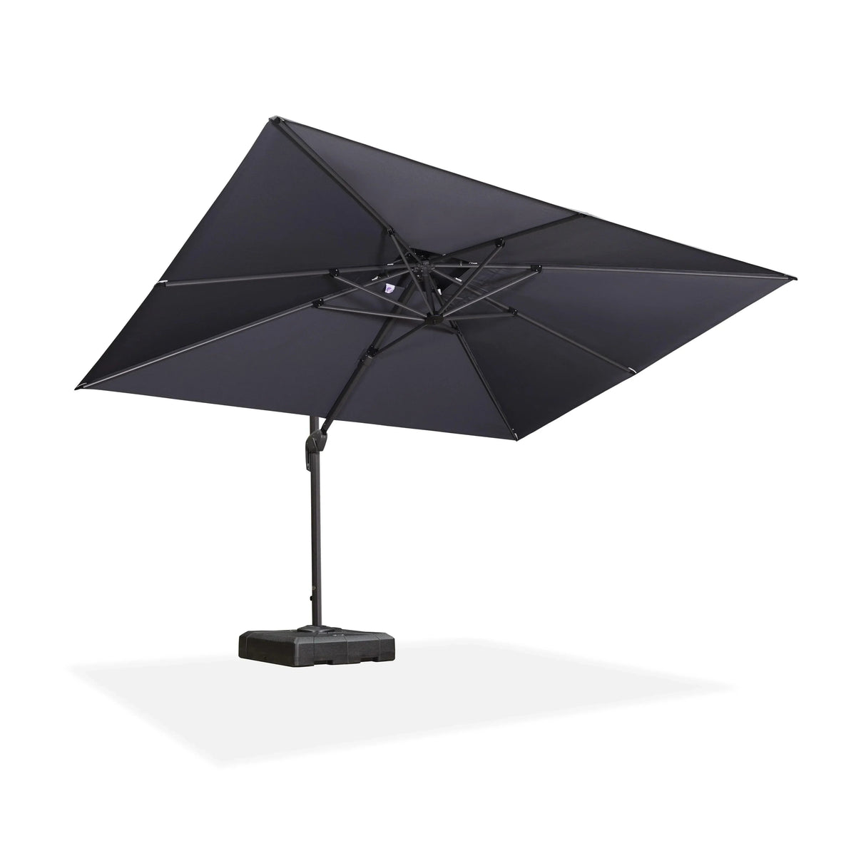PURPLE LEAF Cantilever Patio Umbrella Gray Pole Outdoor Umbrella with UV Protection