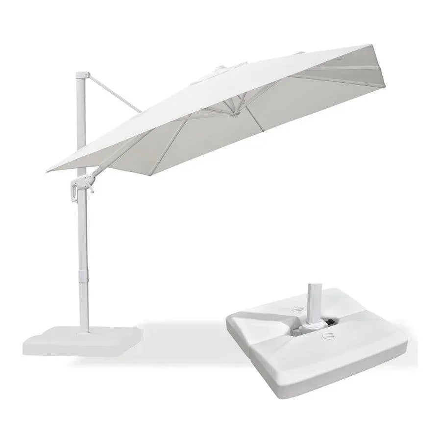 PURPLE LEAF Outdoor Patio Umbrella with Base, Best White Cantilever Umbrellas
