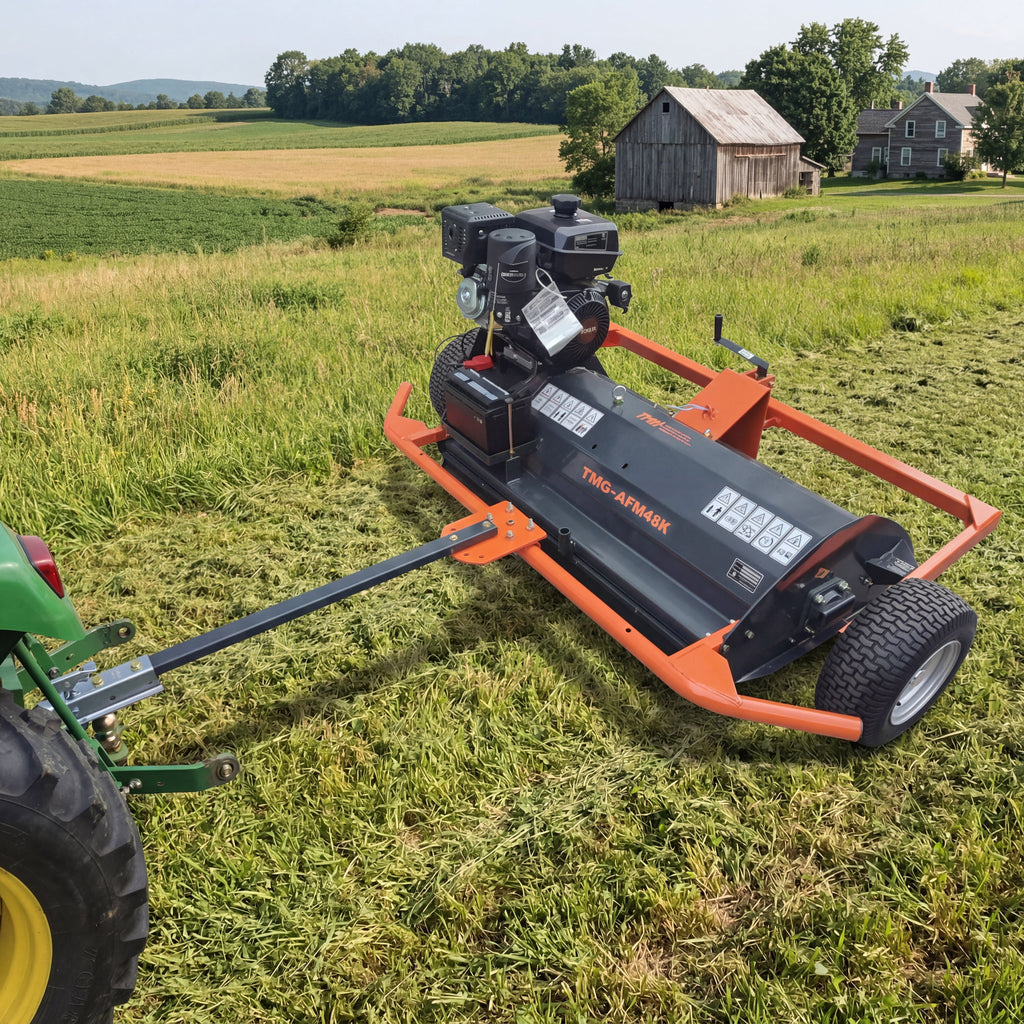 48" ATV Flail Mower Slasher with 14 HP Kohler Engine and Tow-Behind Side Shift, TMG-AFM48K