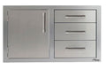 Alfresco 32 pouces – Ensemble porte à charnière gauche et triple tiroir en acier inoxydable à fermeture douce – AXE-DDC-L-SC