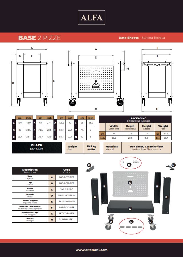 Alfa Base for Moderno 2 Pizze Oven (Base Only)