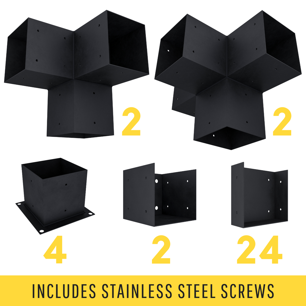 Bracket Kit for a Wooden Pergola With Roof