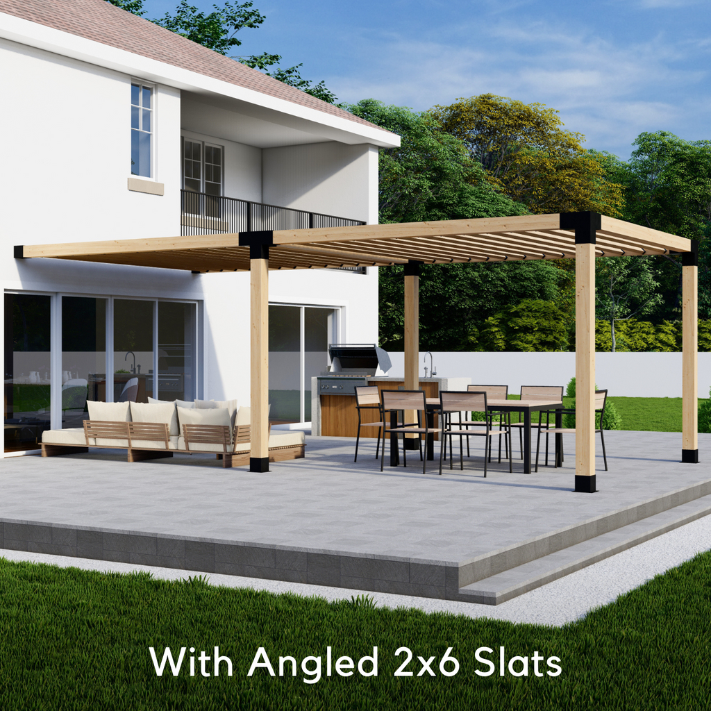 10' x 22' Pergola Attached to House with Roof