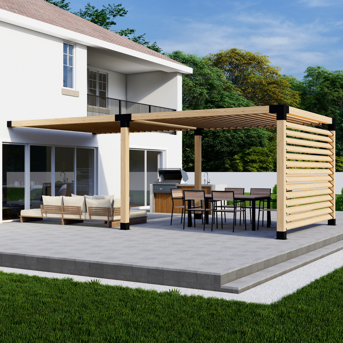 Slatted-Roof Pergola Kit