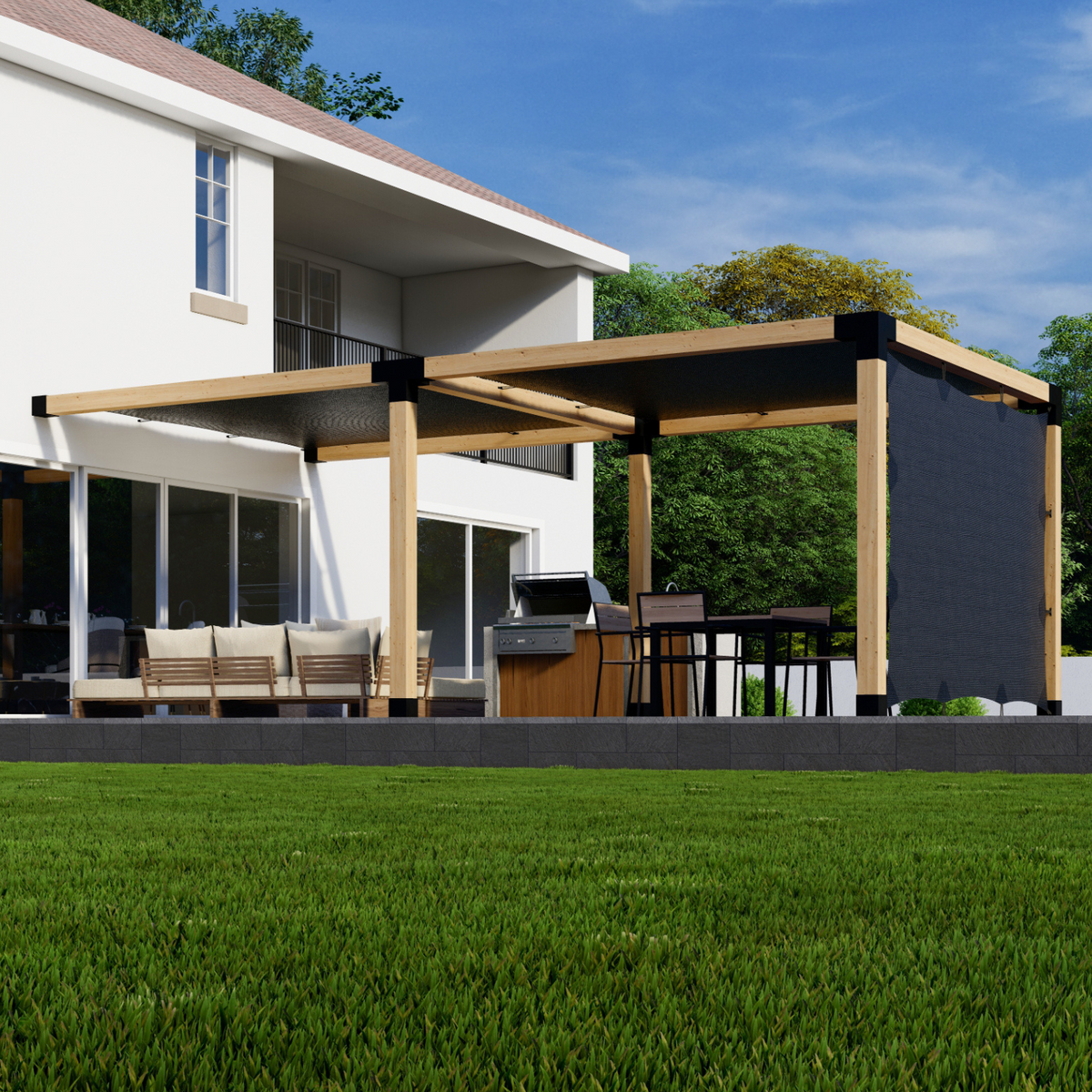 Kit for a Pergola w/ Sun Shades on Pergola Roof