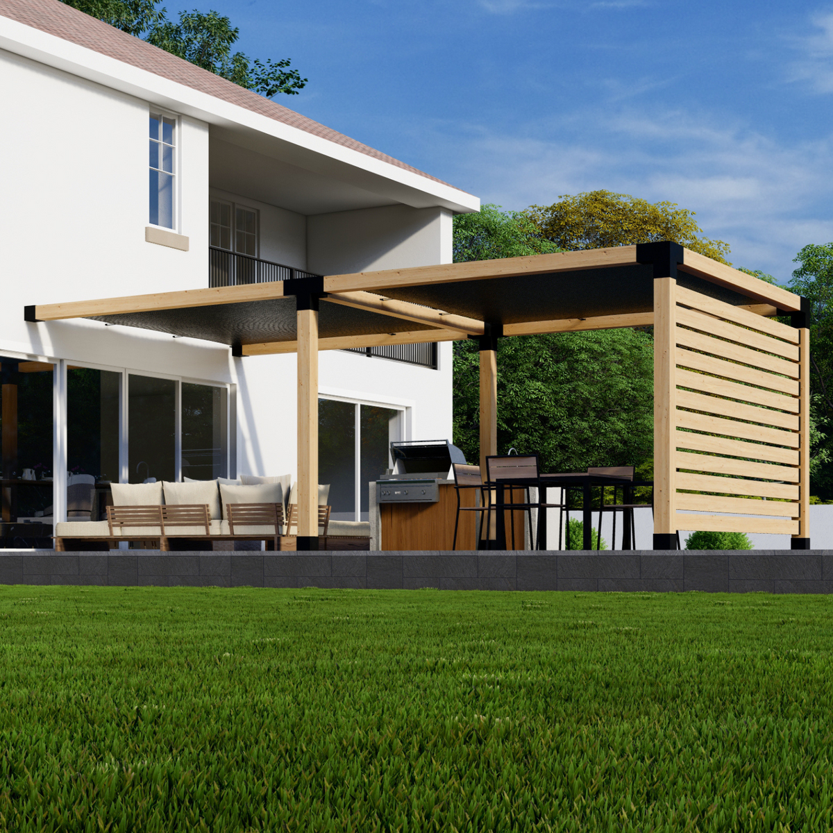 Double Pergola Kit - For Attached 2-Block Pergola