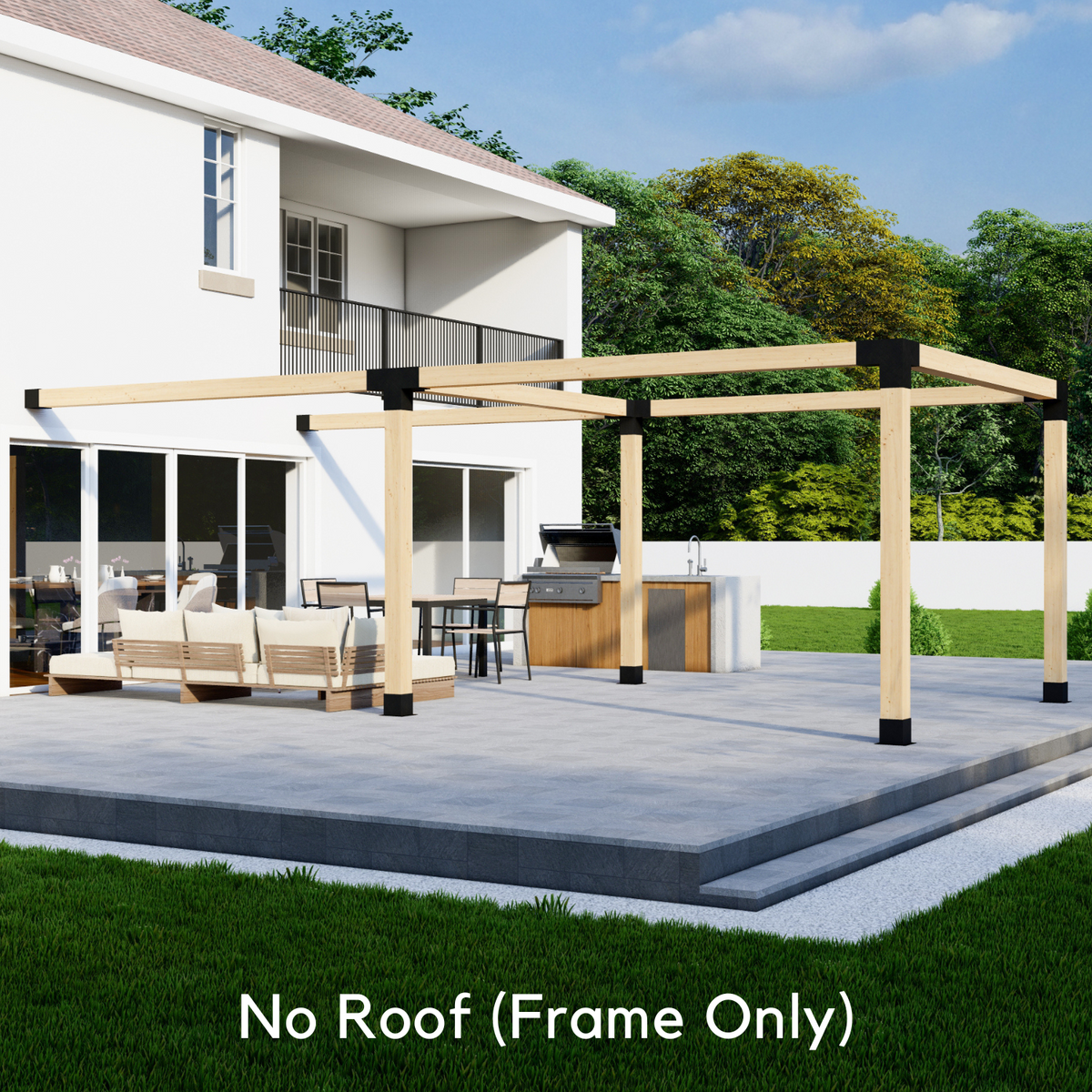 Pergola adossée à la maison 10' x 18' avec toit