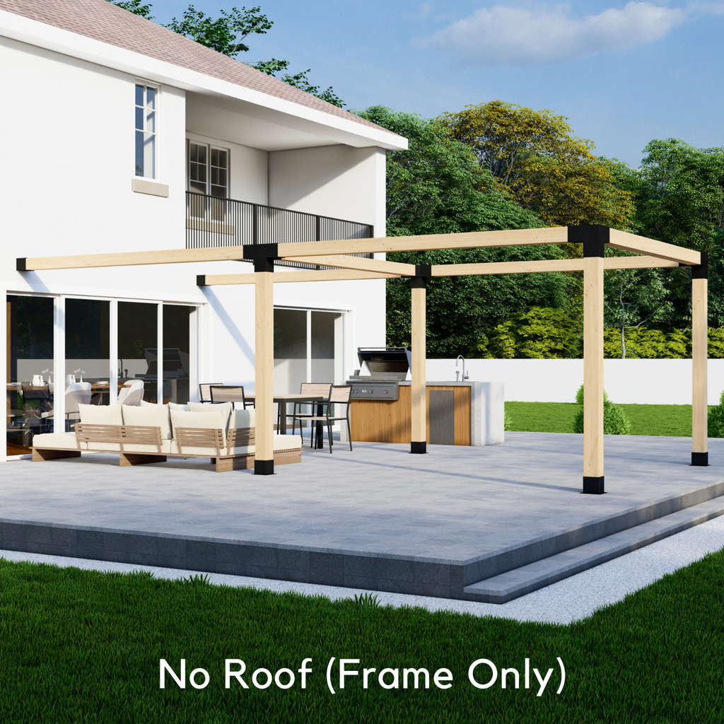 Pergola adossée à la maison 12' x 14' avec toit