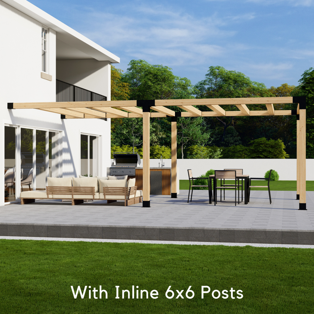 10' x 22' Pergola Attached to House with Roof