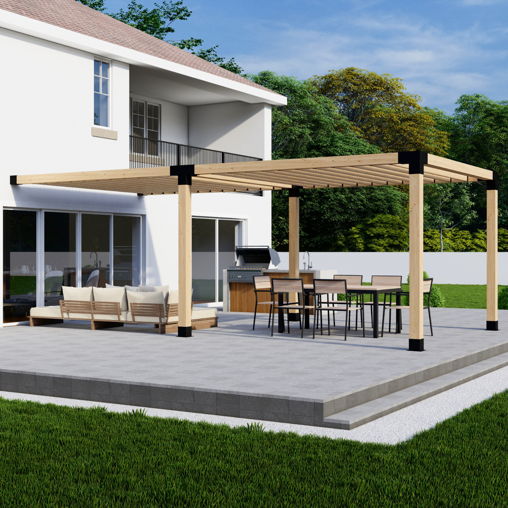 Wood and Steel Shade Pergola Kit